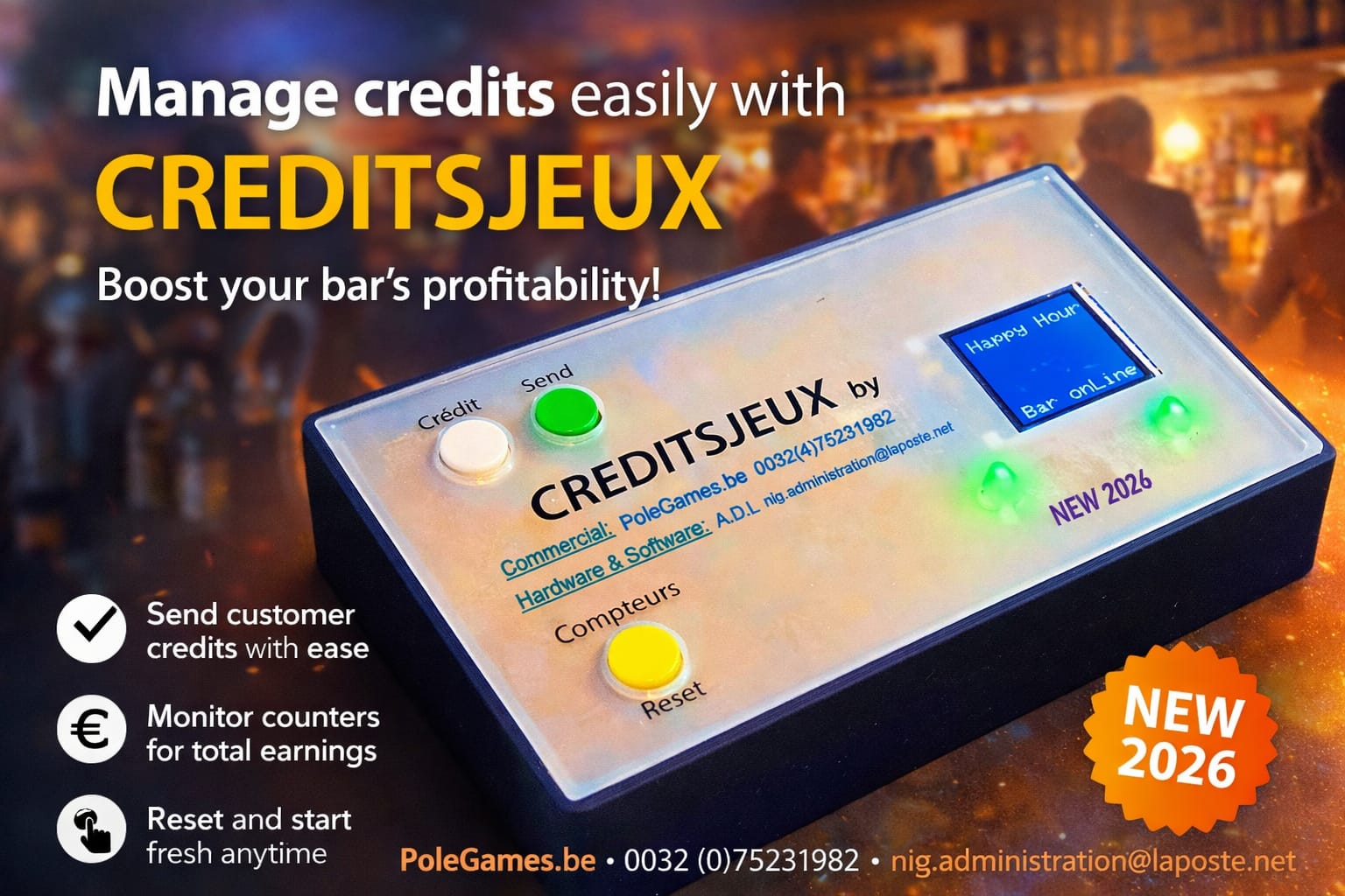 Solution CREDITSJEUX - Boîtier de gestion de crédits sans fil